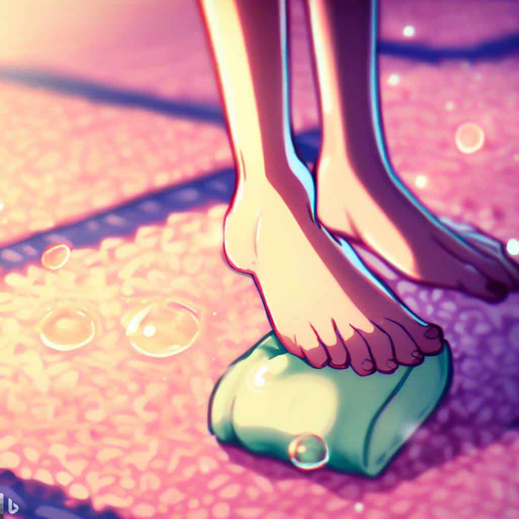 foot on a soap